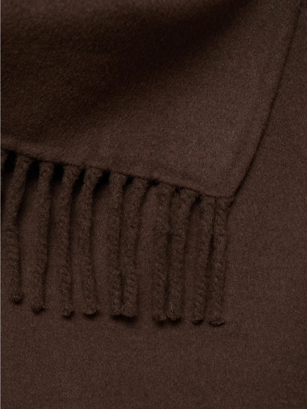 Mango WOOL COAT WITH FRINGED SCARF - Picture 6 of 11